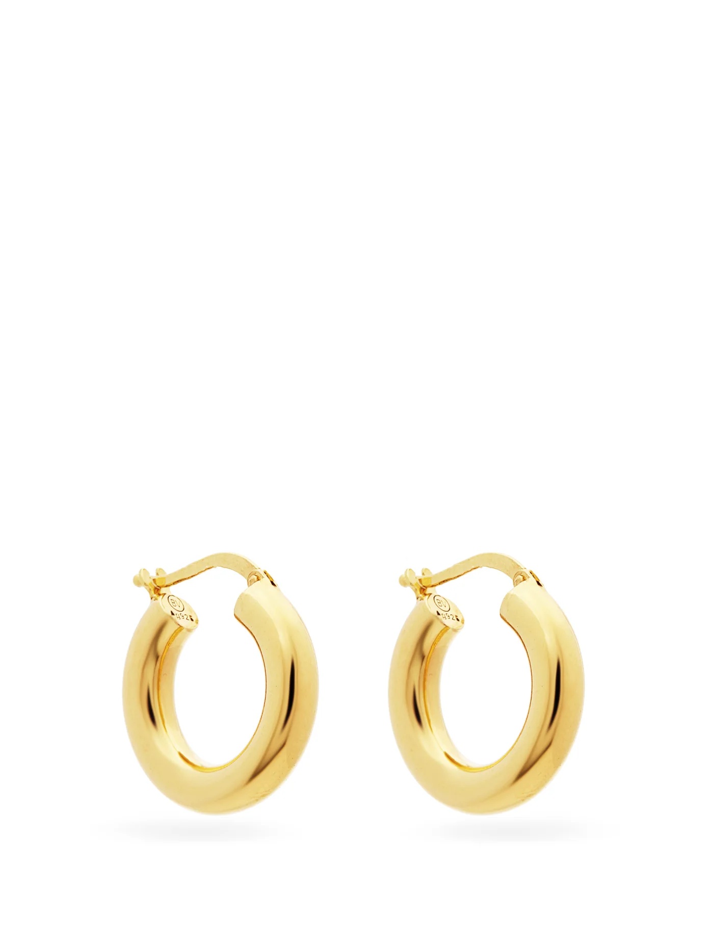 Gold-plated sterling-silver hoop earrings - 1