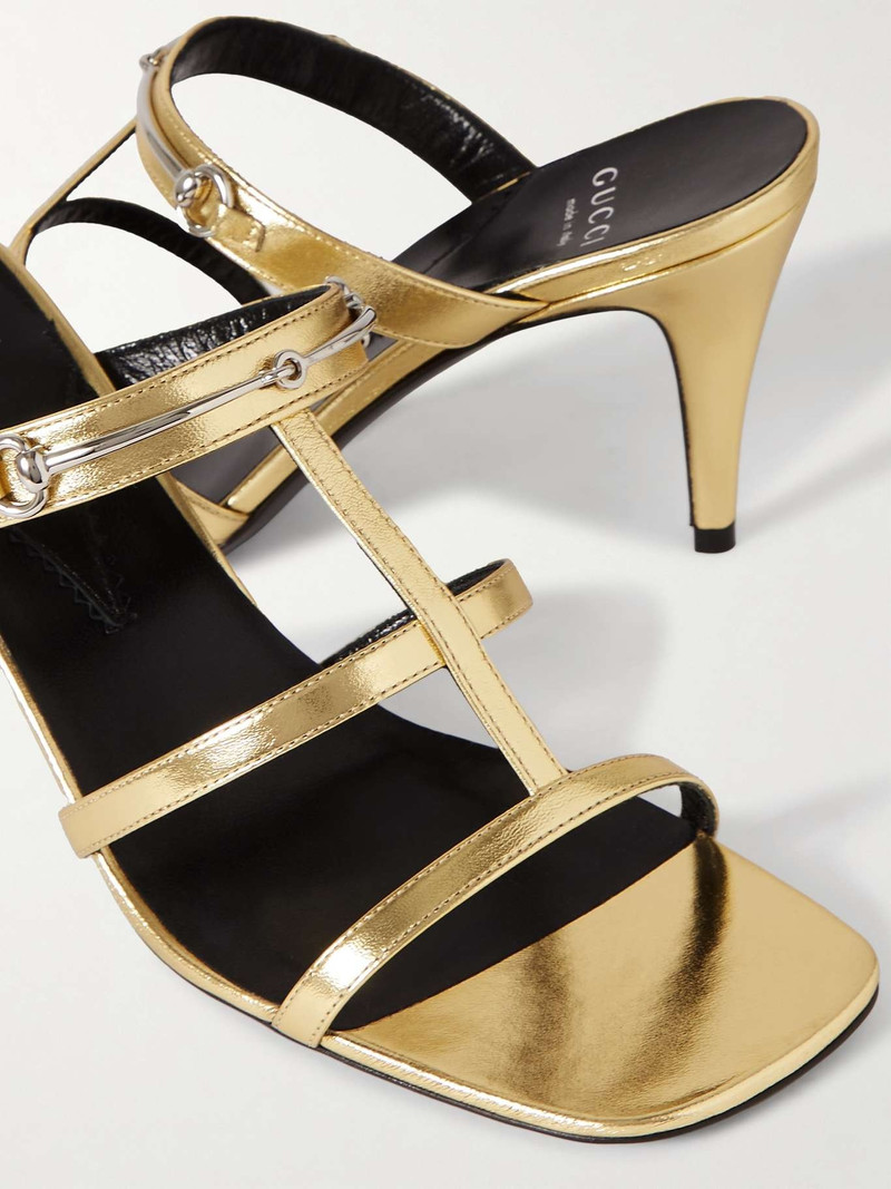Divine horsebit-detailed metallic-leather mules 4