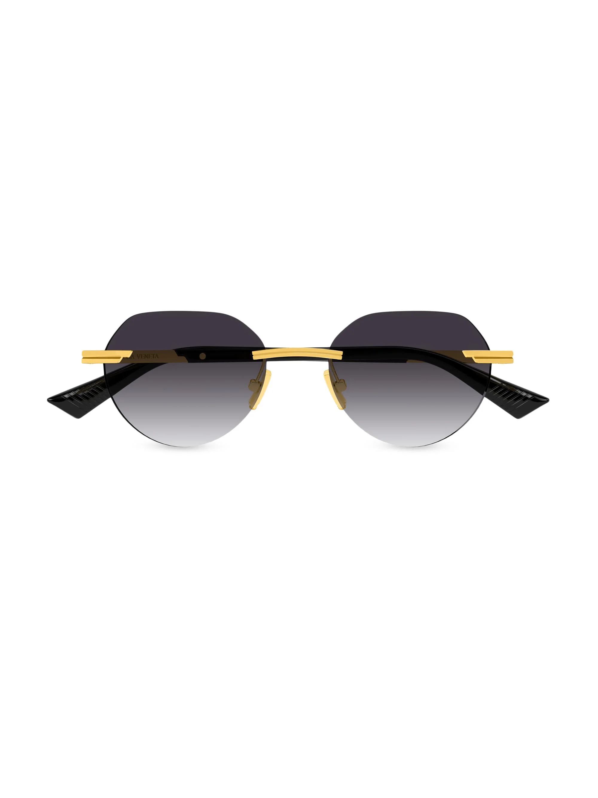 Men's Glasant 51MM Round Sunglasses - Black Gold Black - 1