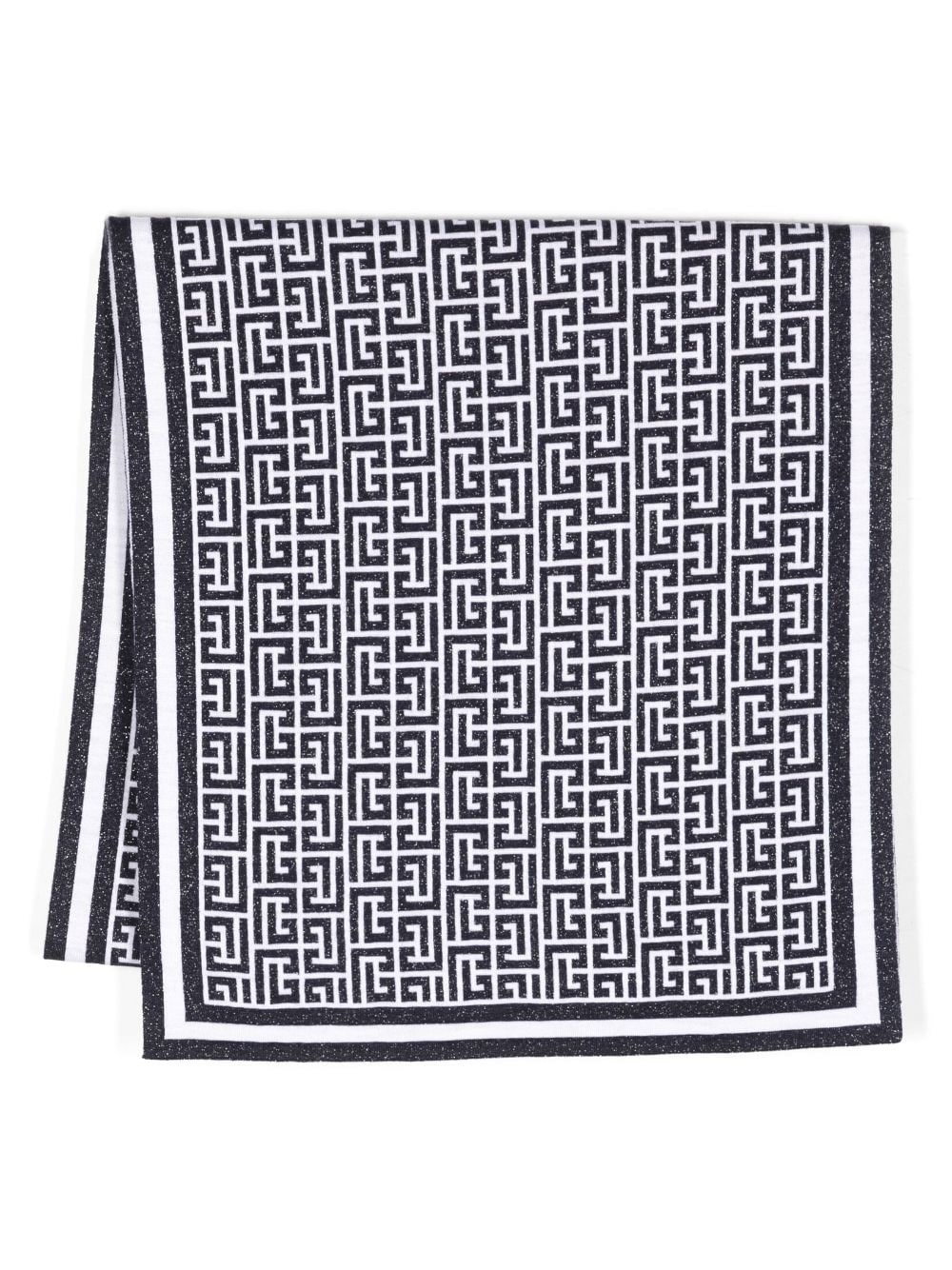 monogram-pattern wool-blend scarf - 1