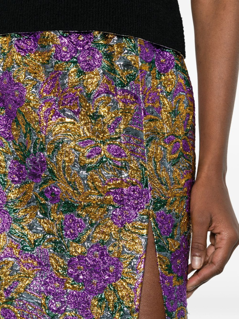 floral-print front-slit skirt 5