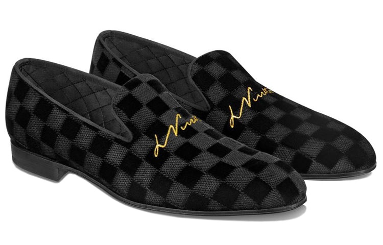 LOUIS VUITTON Auteuil Velvet Shoes 'Black' 1A4OO3 - 2