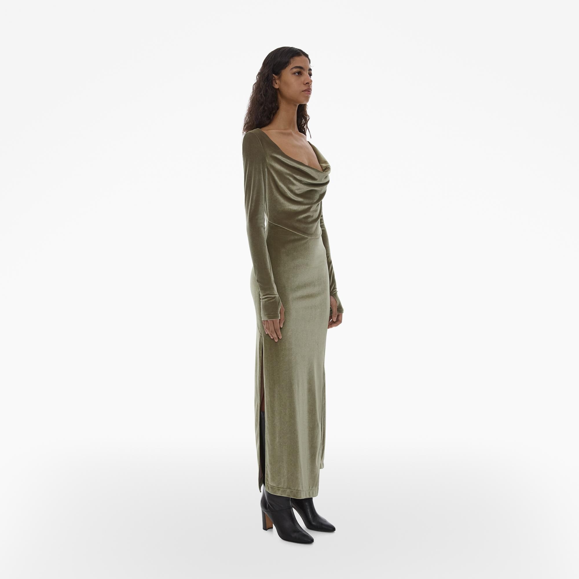 VELVET ASYMMETRICAL DRESS - 5