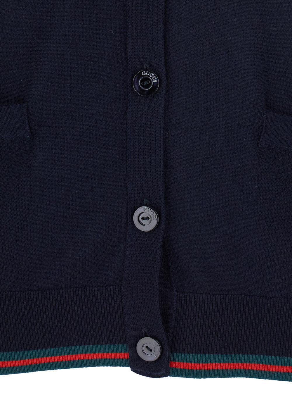 Gucci Women Blue Cardigan With Web Detail On The Edges In Cashmere And Silk Blend Woman - 3