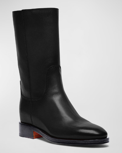 Santoni Fleeces Leather Mid Boots outlook