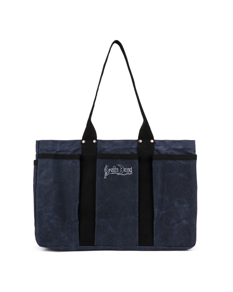 Brain Dead Equipment Waxed Canvas Tennis Tote - Navy 3