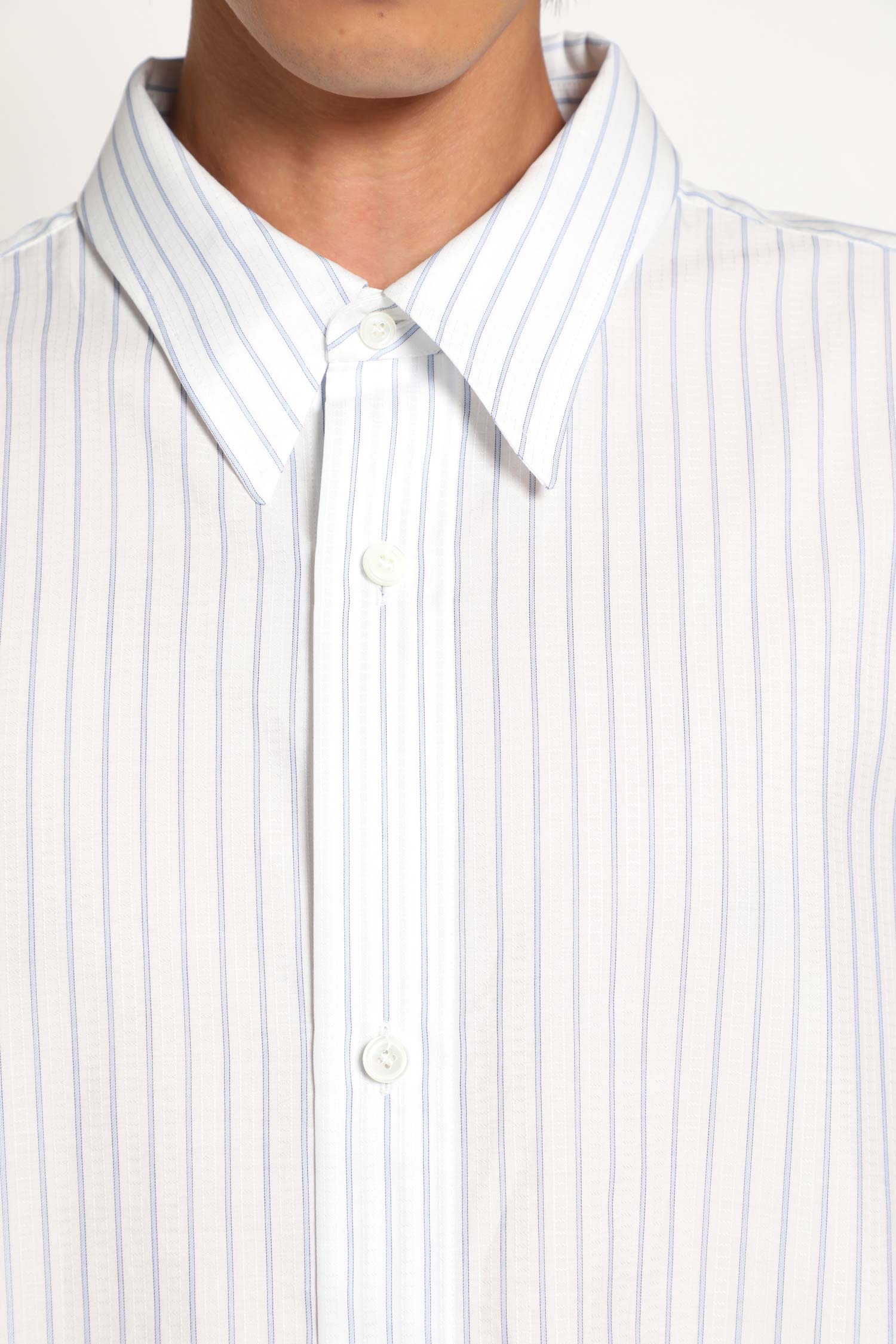 Cotton Poplin Pinstriped Oversized Shirt - 4