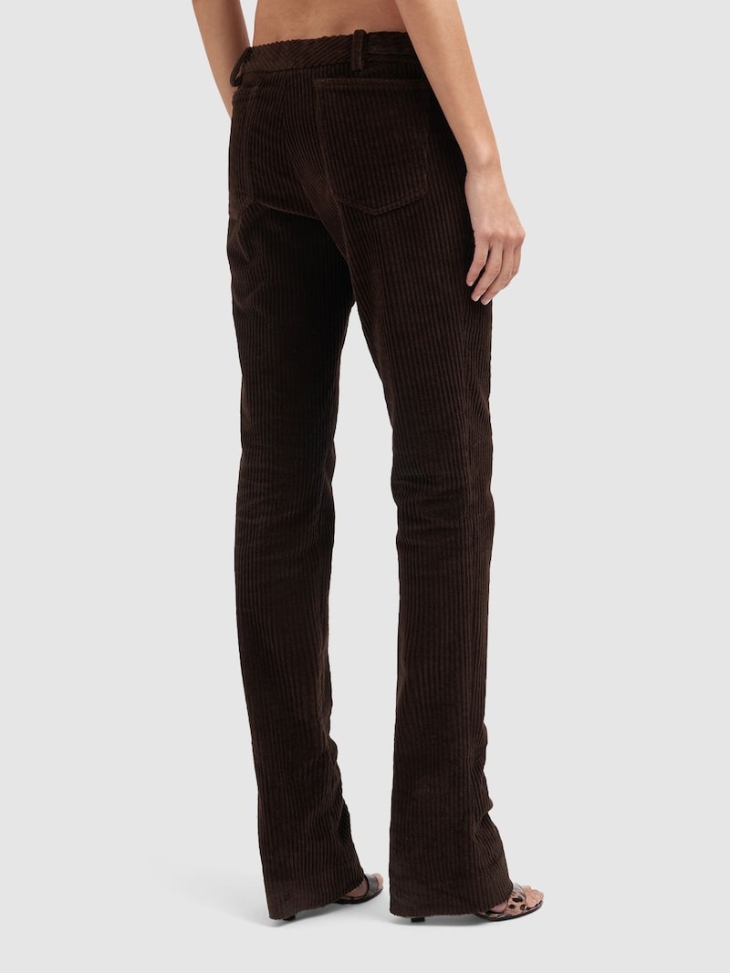 Corduroy low rise bootcut pants - 3