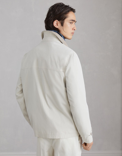 Brunello Cucinelli Techno cotton gabardine field jacket with corduroy inserts outlook