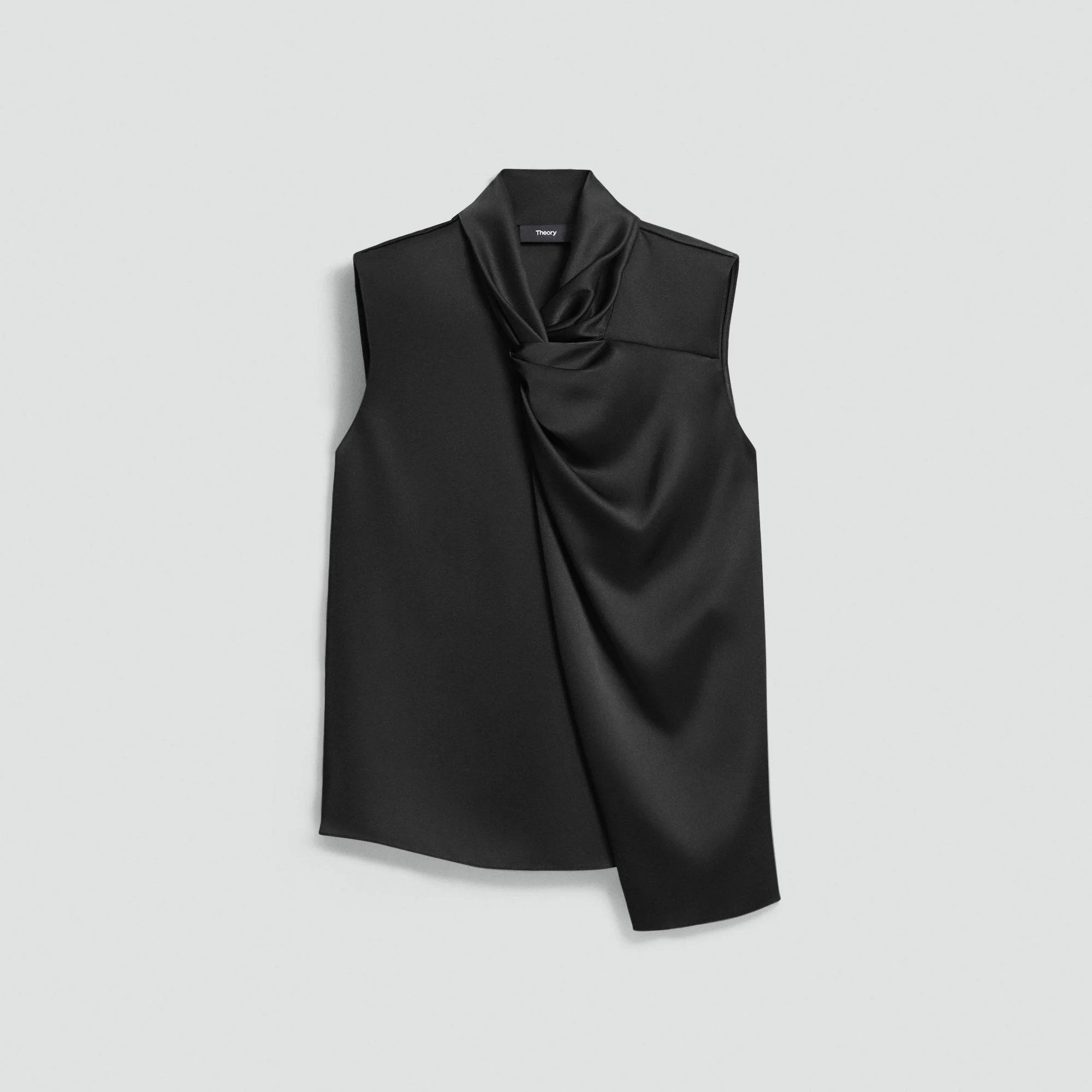 Twisted Split Blouse in Satin - 1