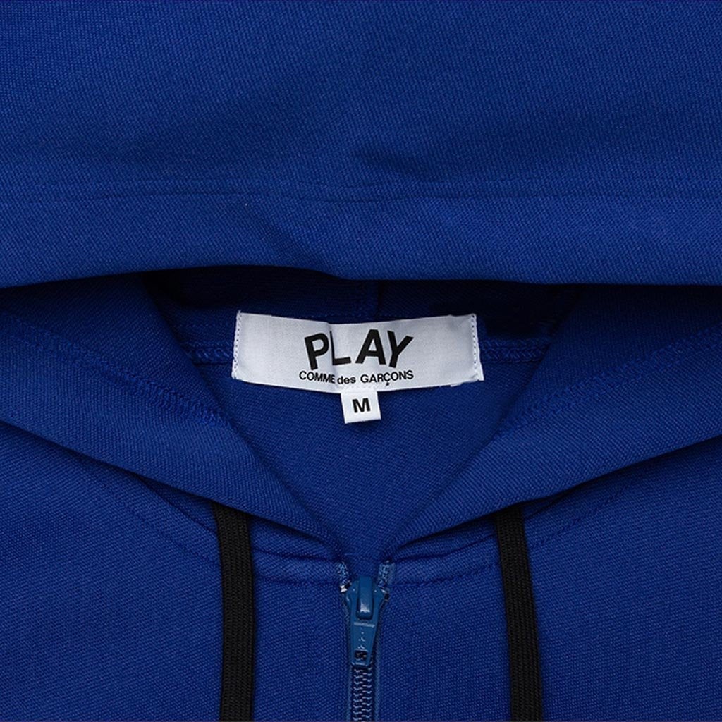 COMME DES GARCONS PLAY WOMEN'S BIG BLACK HEART HOODED SWEATSHIRT - NAVY - 3