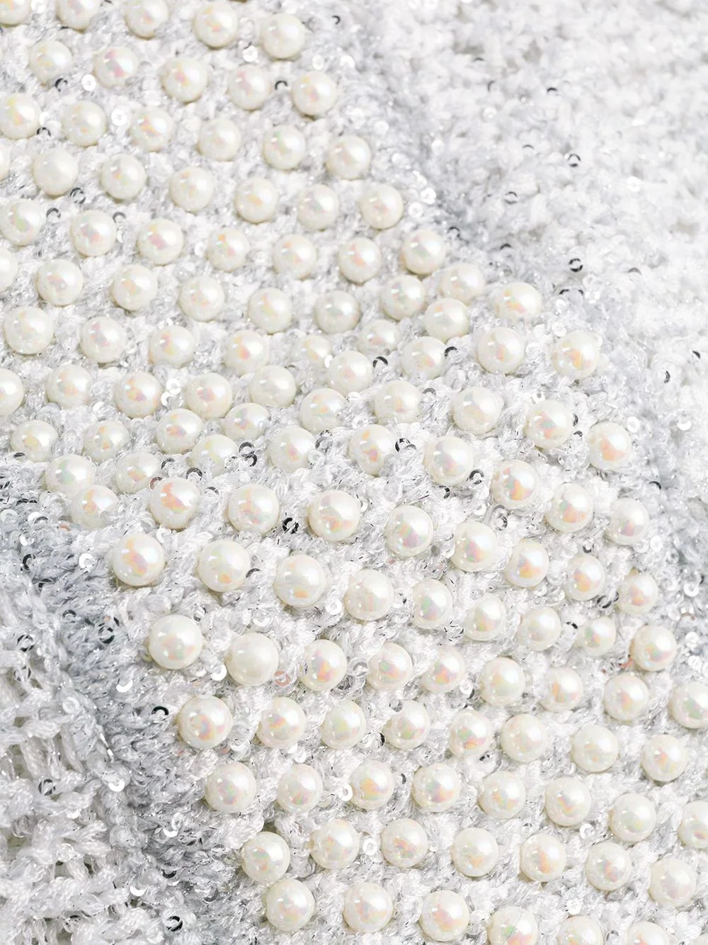 pearl and sequin embellished knitted dress - 6
