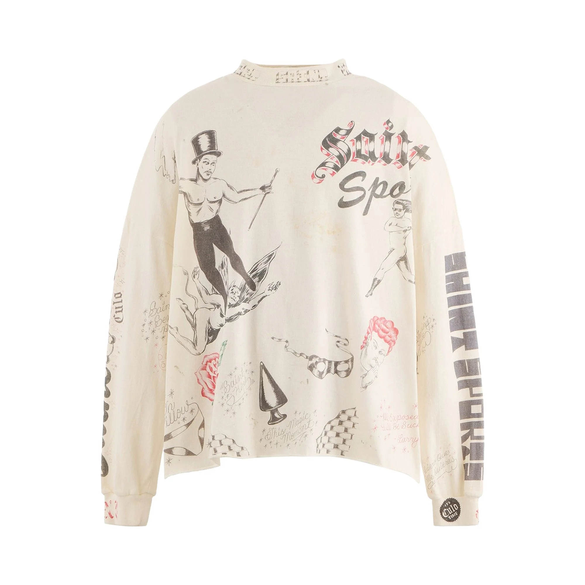 SAINT Mxxxxxx Drawing Long-Sleeve T-Shirt 'White' - 1