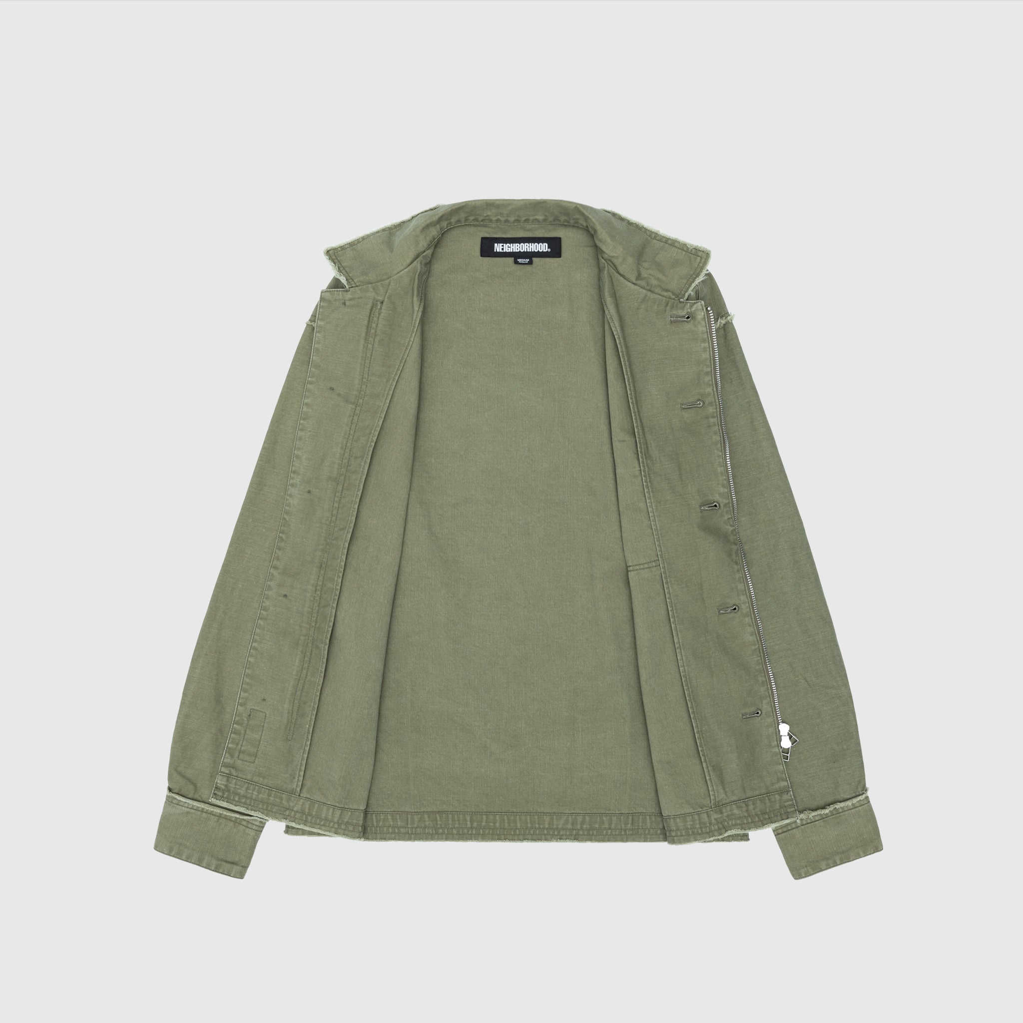 UNTRIMMED ZIP SHIRT LS