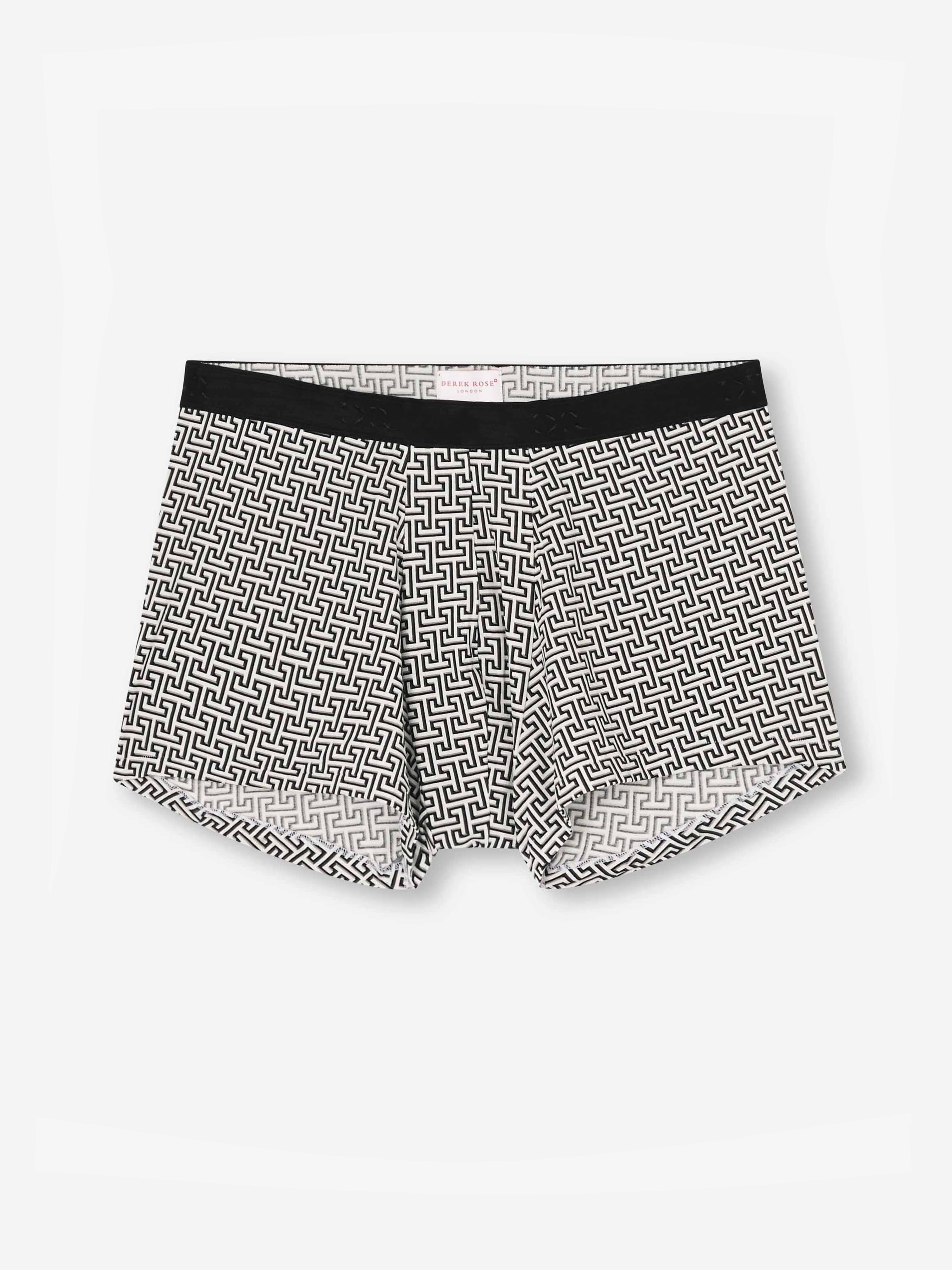 Men's Boxer Briefs Geometric 7 Pima Cotton Stretch Black - 2