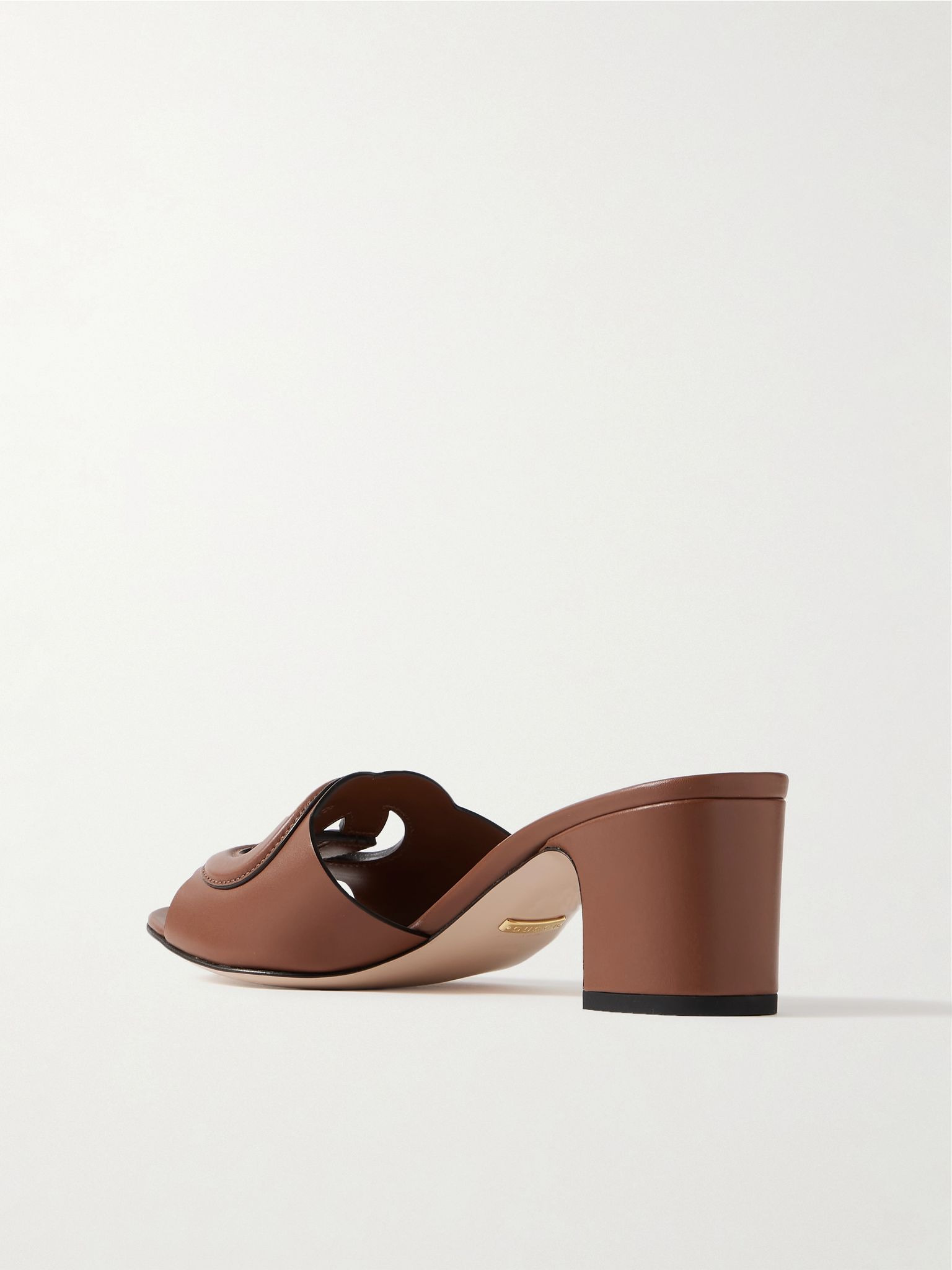 Cutout leather mules Brown - 3