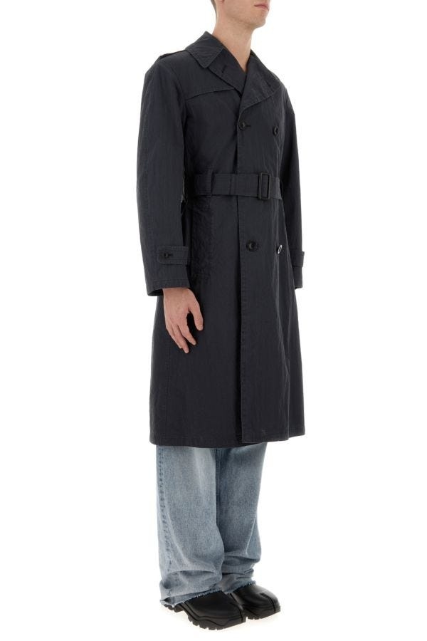 【送料&関税込】Maison Margiela Dark Blue Cotton Trench Coat Maison Margiela Dark Blue Cotton Trench Coat – LOZURI®