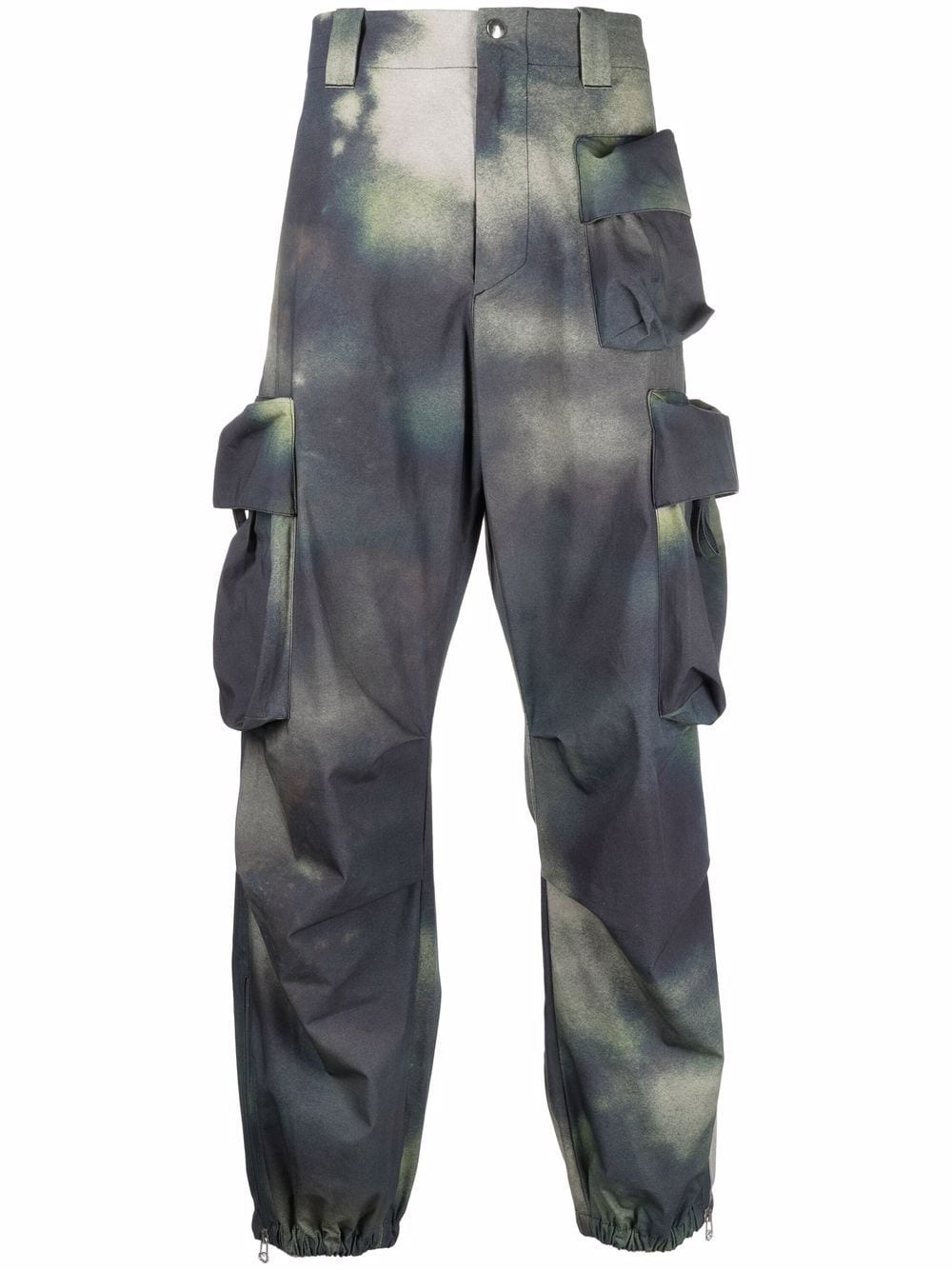 tie-dye cargo-pocket trousers - 1