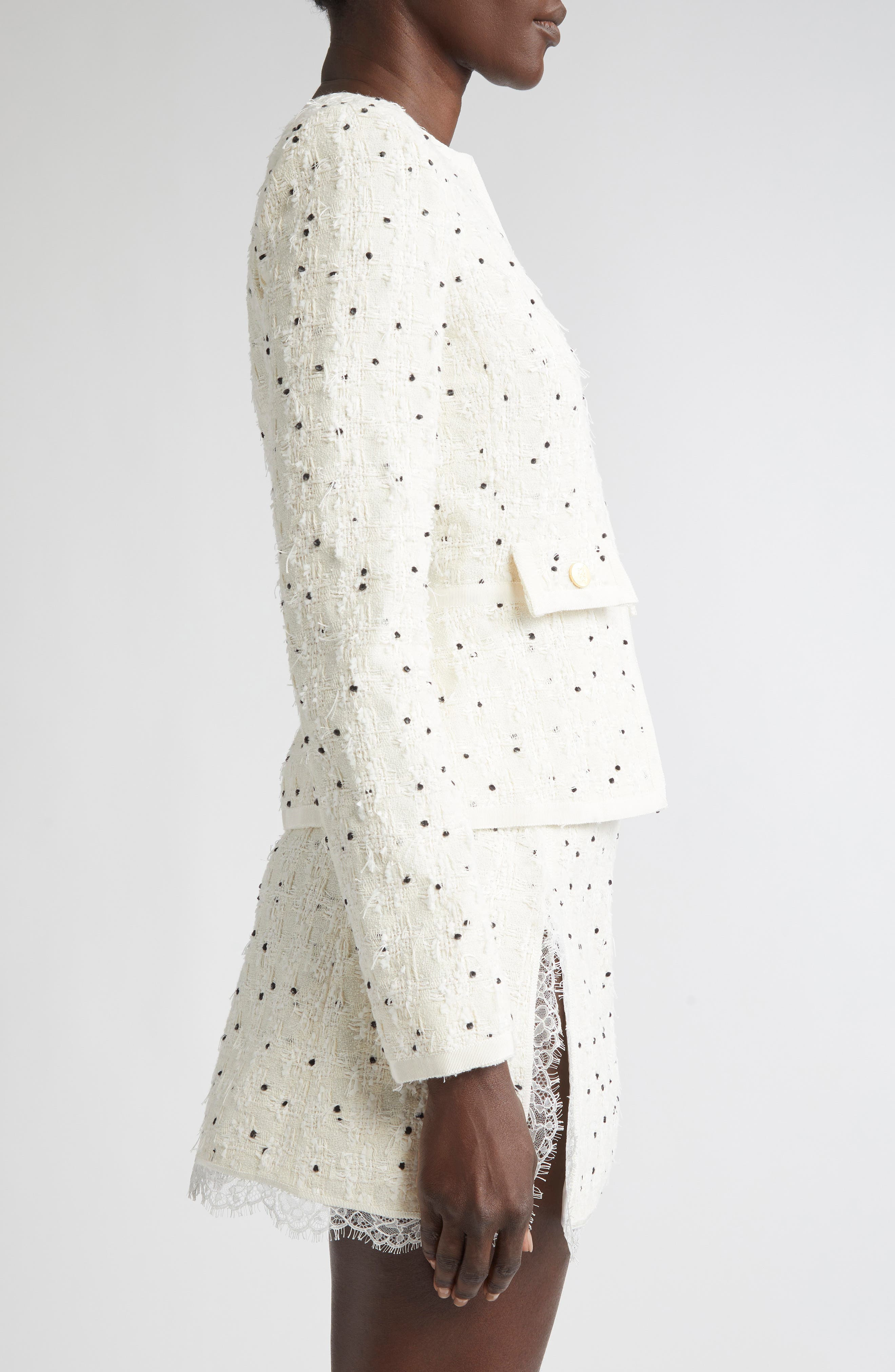 Giambattista Valli Polka Dot Tweed Jacket in Ivory at Nordstrom - 4