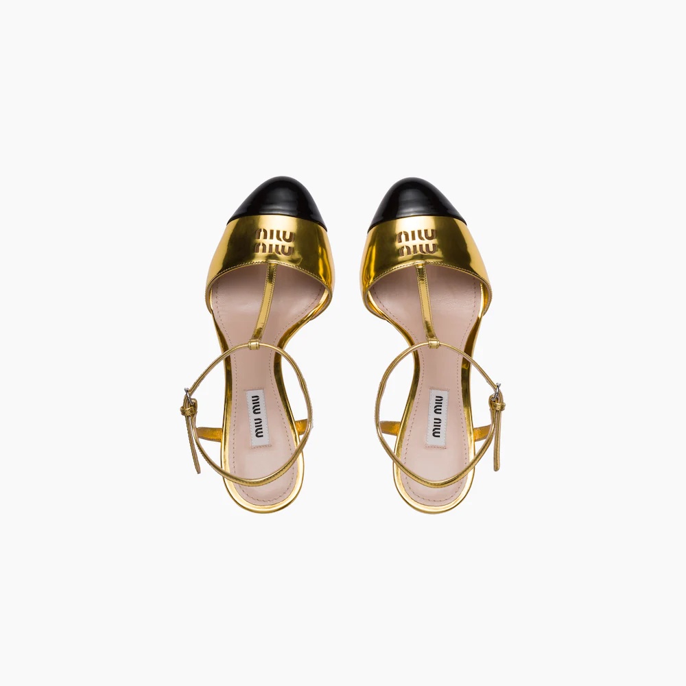 Metallic technical fabric and patent leather pumps - 4