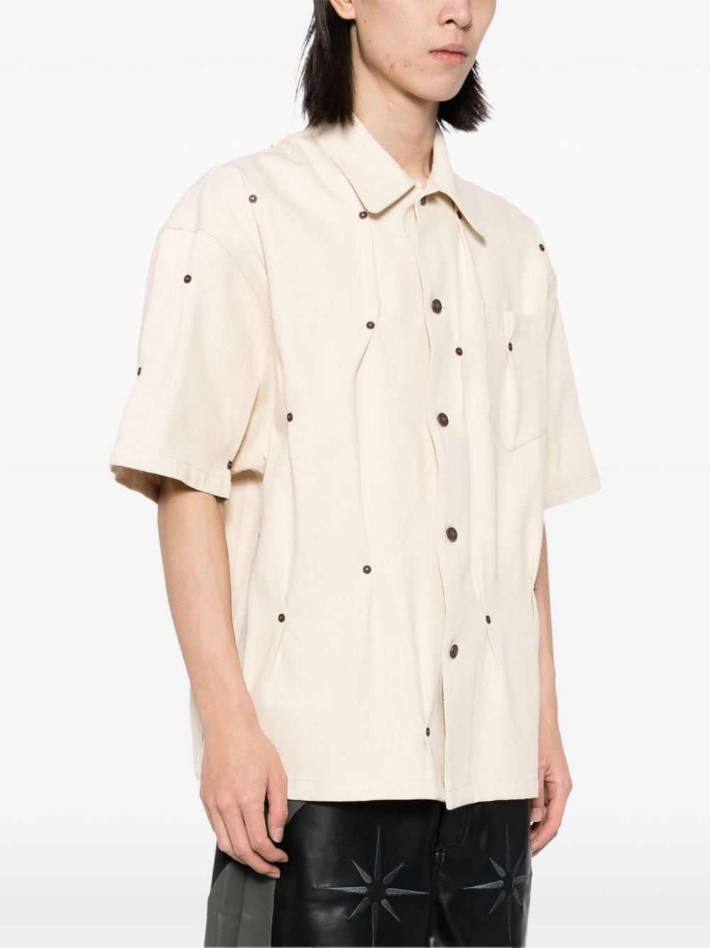 Multi-Rivet denim short sleeves shirt - 3
