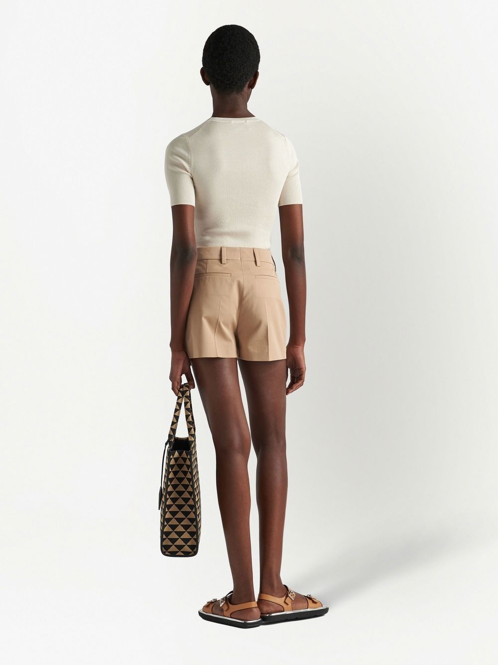 Gabardine belted shorts - 3