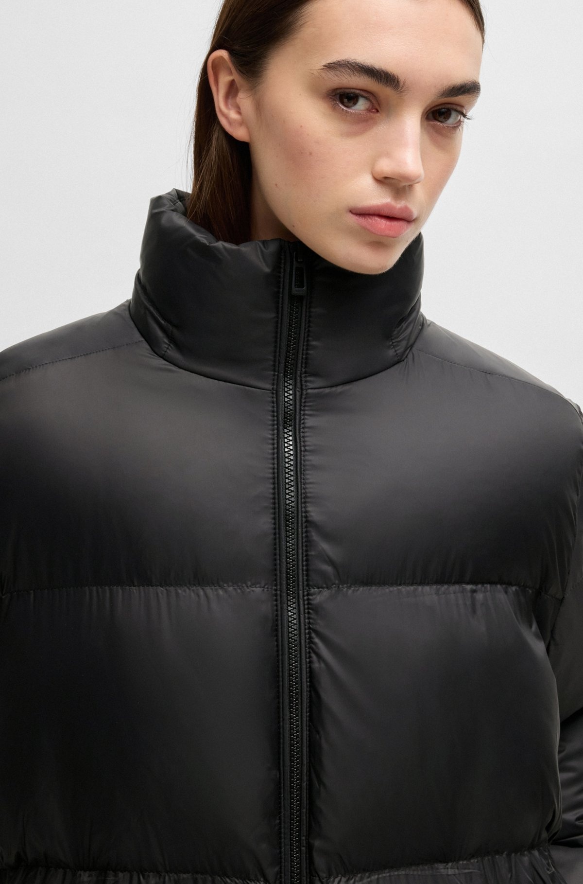 DETACHABLE-HOOD PADDED JACKET WITH REMOVABLE LOGO BELT - 5