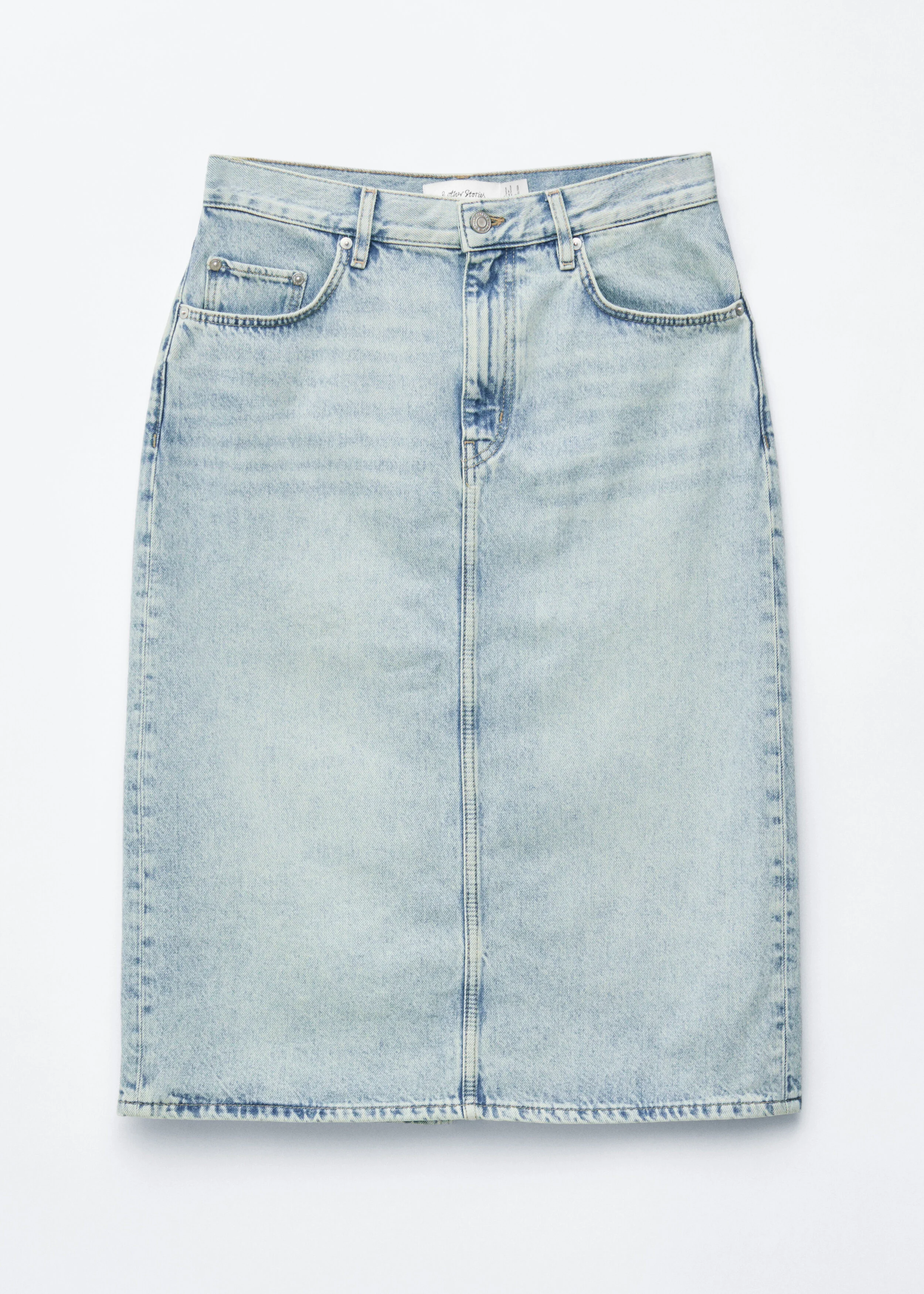 Denim Midi Skirt - 1