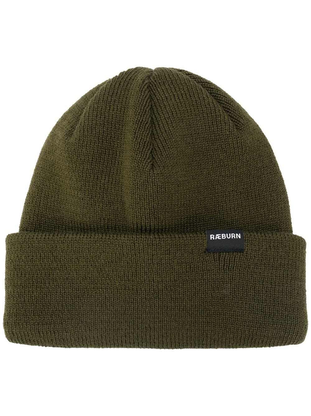 ribbed-knit logo patch beanie  - 1