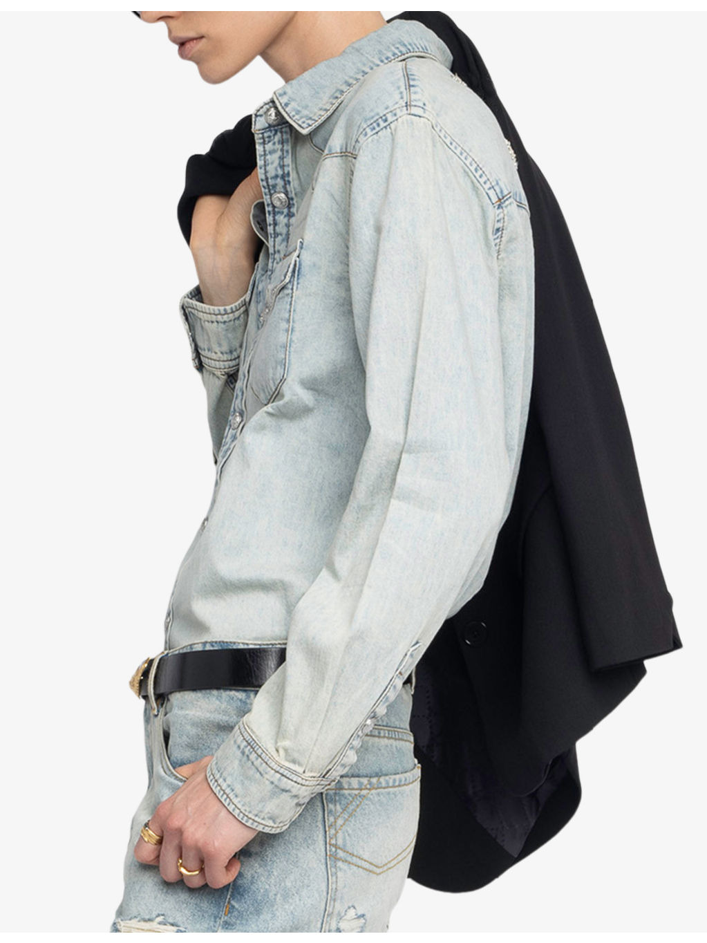 Saby Flap-Pocket Denim Shirt - 3