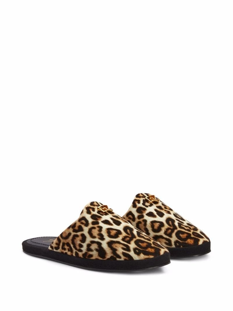 leopard-print slip-on slippers - 4