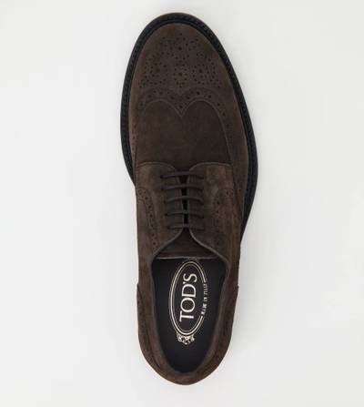 Tod's LACE-UPS IN SUEDE - BROWN outlook