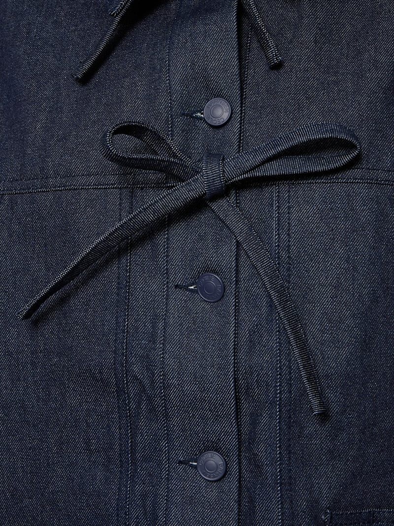 Olga lace-up cotton denim jacket - 4