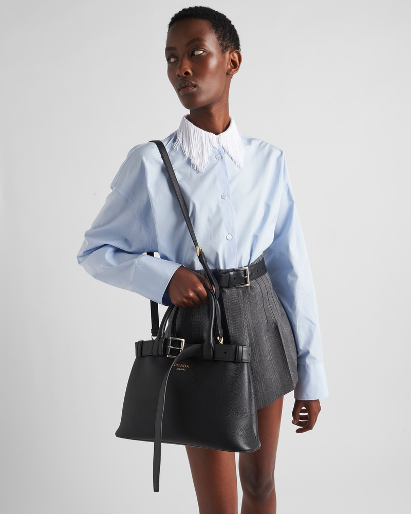 Prada Buckle medium leather handbag with belt 8