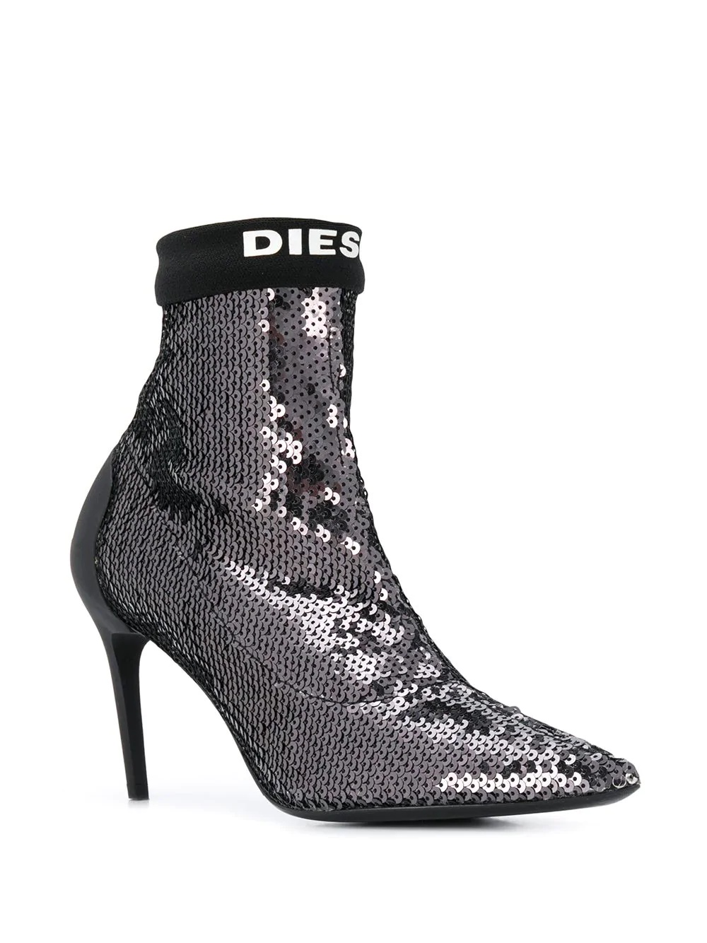 Sequined mid-heel sock boots - 2