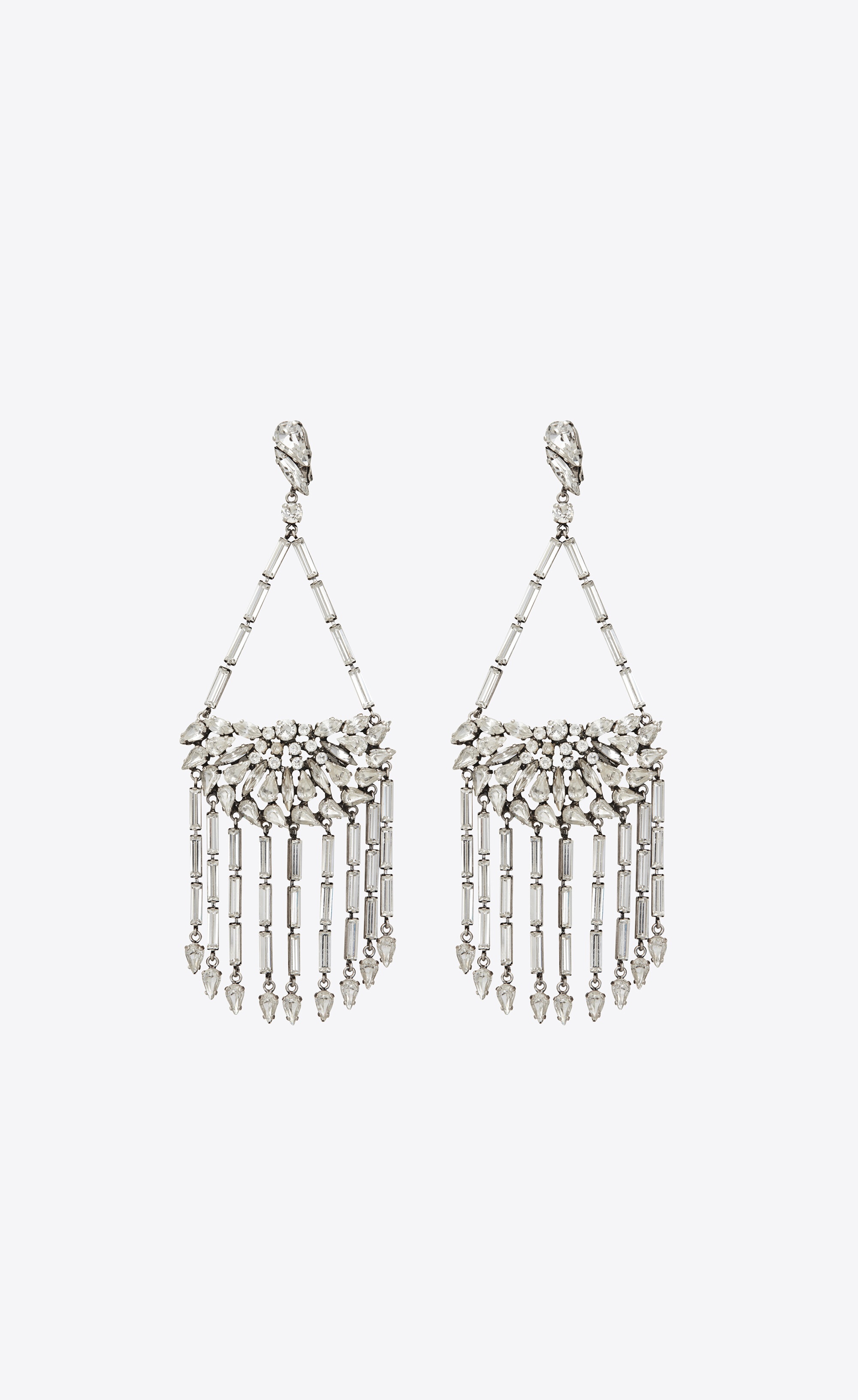 marrakech rhinestone chandelier earrings in metal - 1