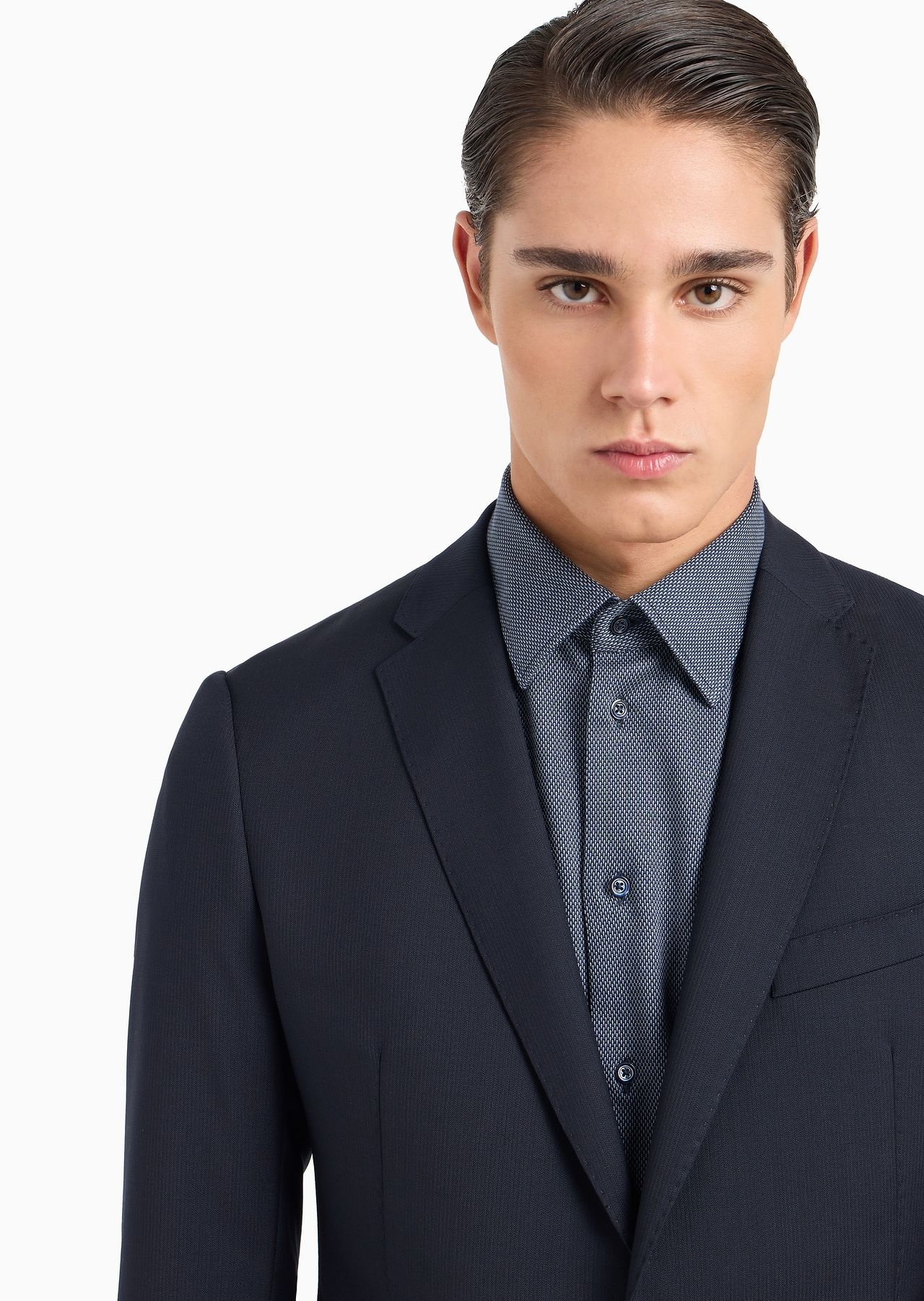 Slim-fit, single-breasted suit in tone-on-tone micro-striped virgin wool - 5