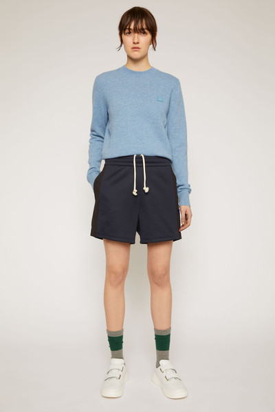 Acne Studios Side-stripe track shorts navy blue outlook