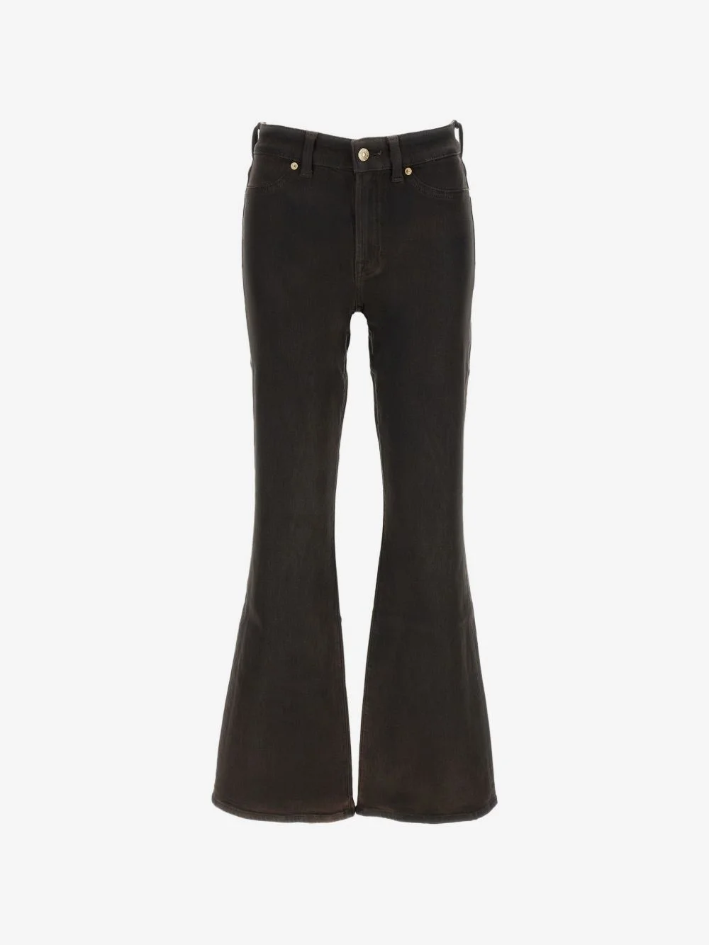 button-fastening flared-leg jeans - 1