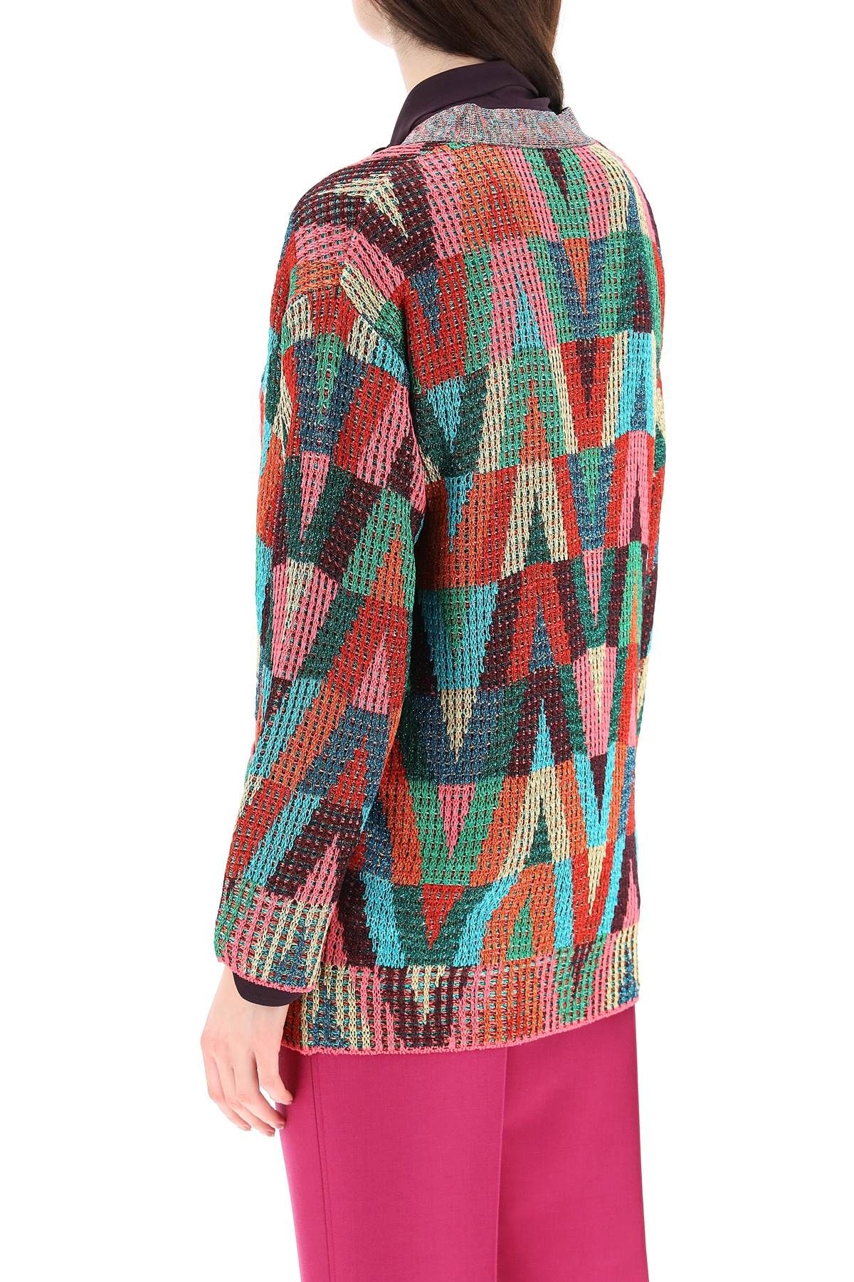 LUREX V OPTICAL VALENTINO CARDIGAN - 4