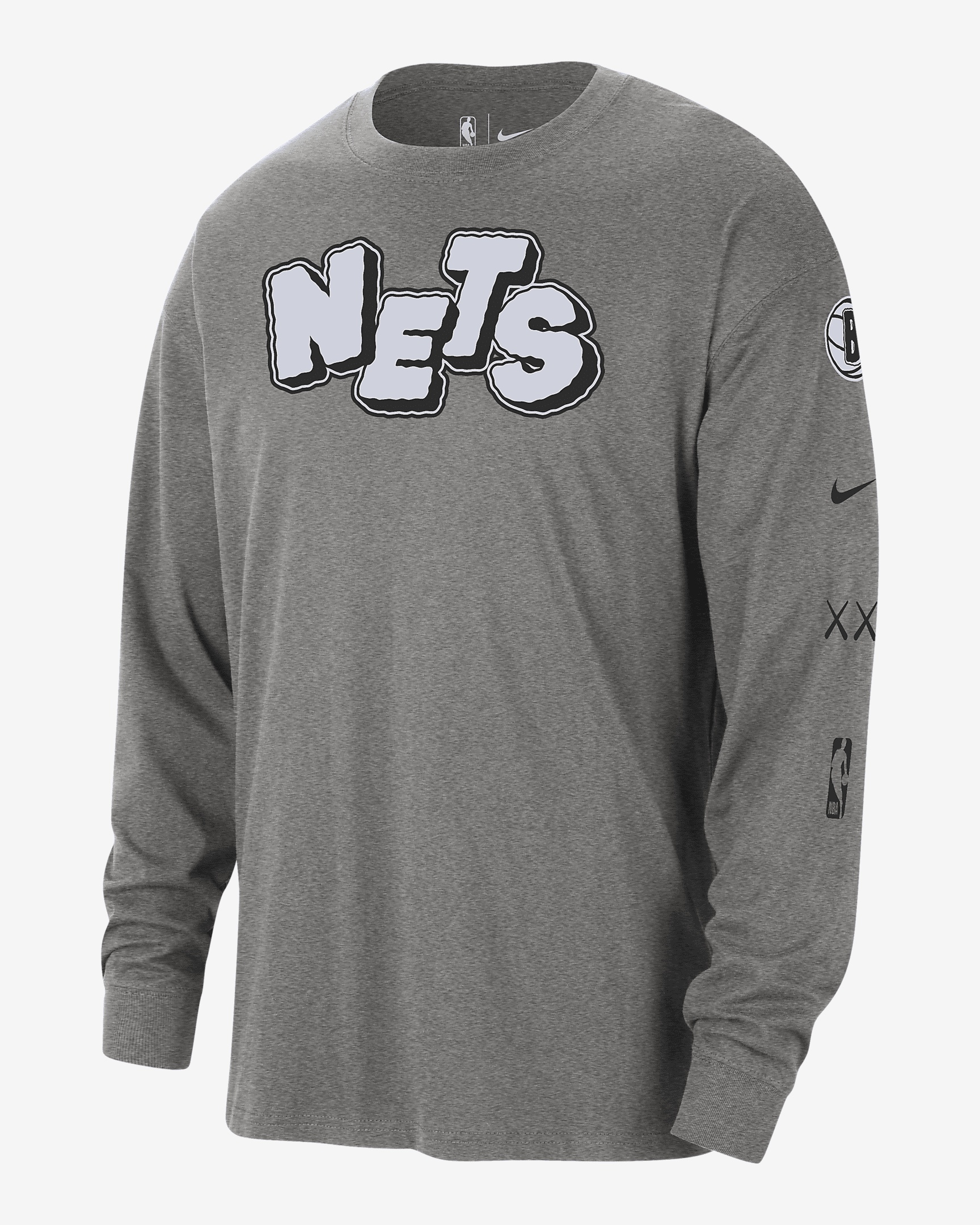 Brooklyn Nets 2023/24 City Edition Nike Men's NBA Max90 Long-Sleeve T-Shirt - 1