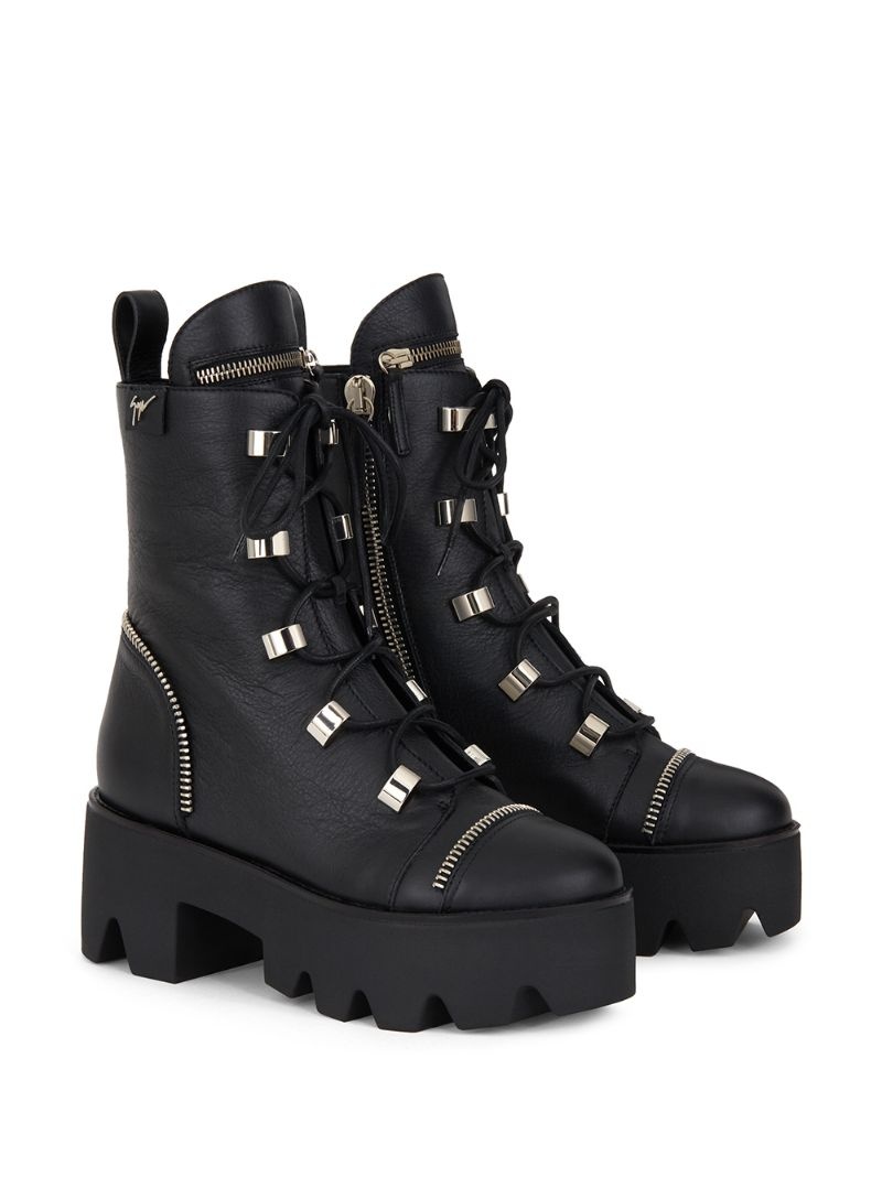 chunky sole combat boots - 2