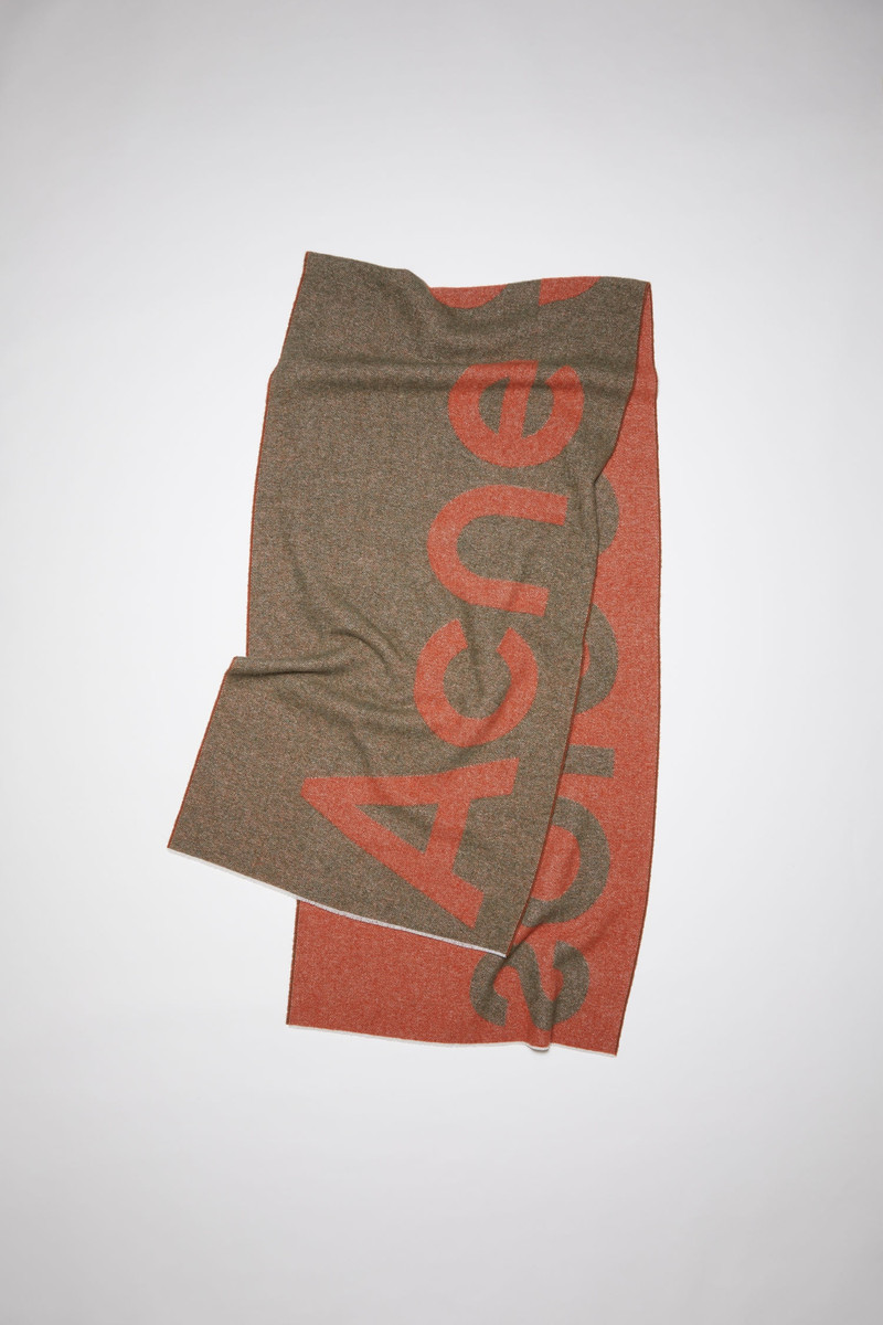 Logo jacquard scarf - Brown/rust orange 1