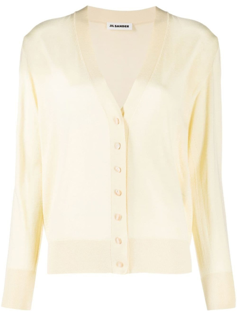 fine-knit V-neck cardigan 1