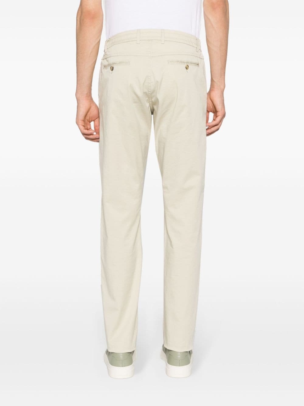 drawstring-waist cotton chino trousers - 4