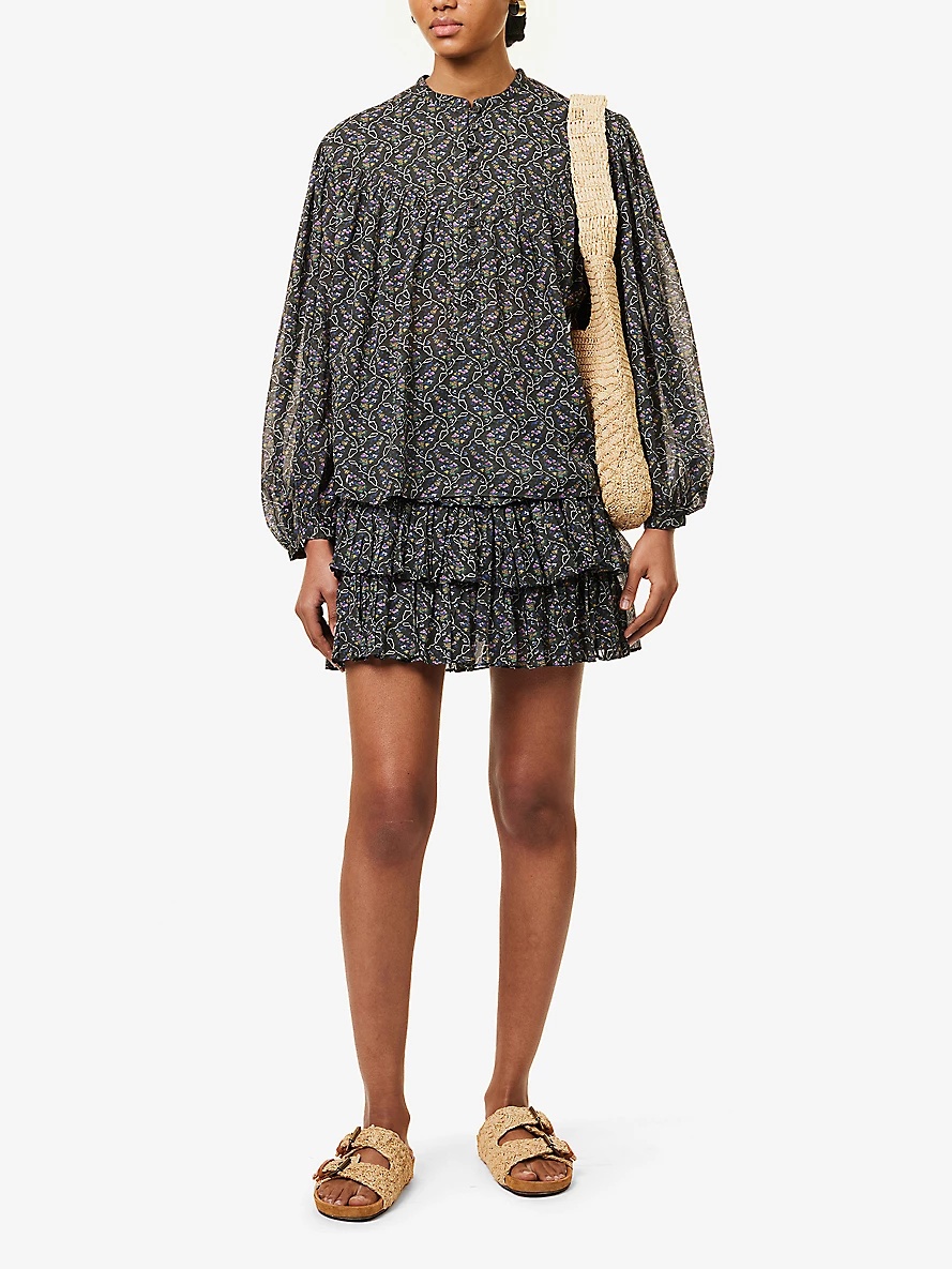 Naomi floral-print cotton mini skirt - 2