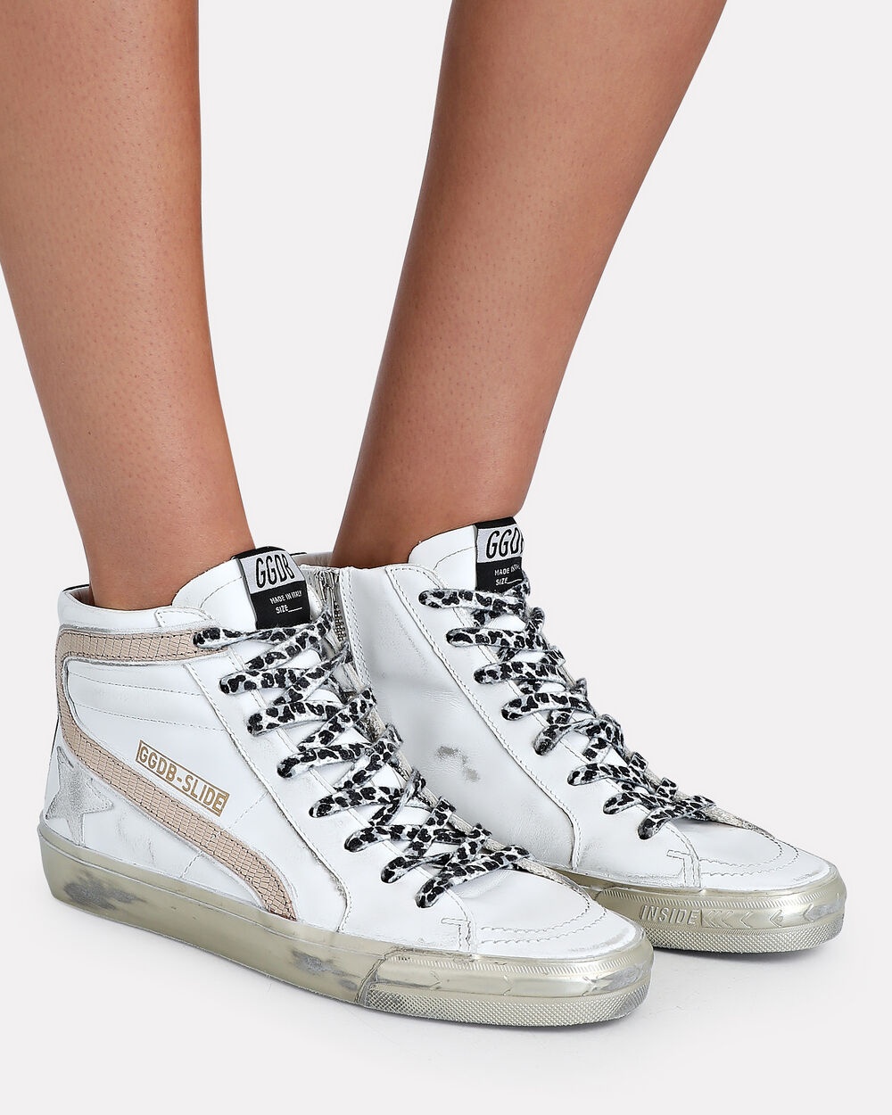 Slide Leather High-Top Sneakers - 2