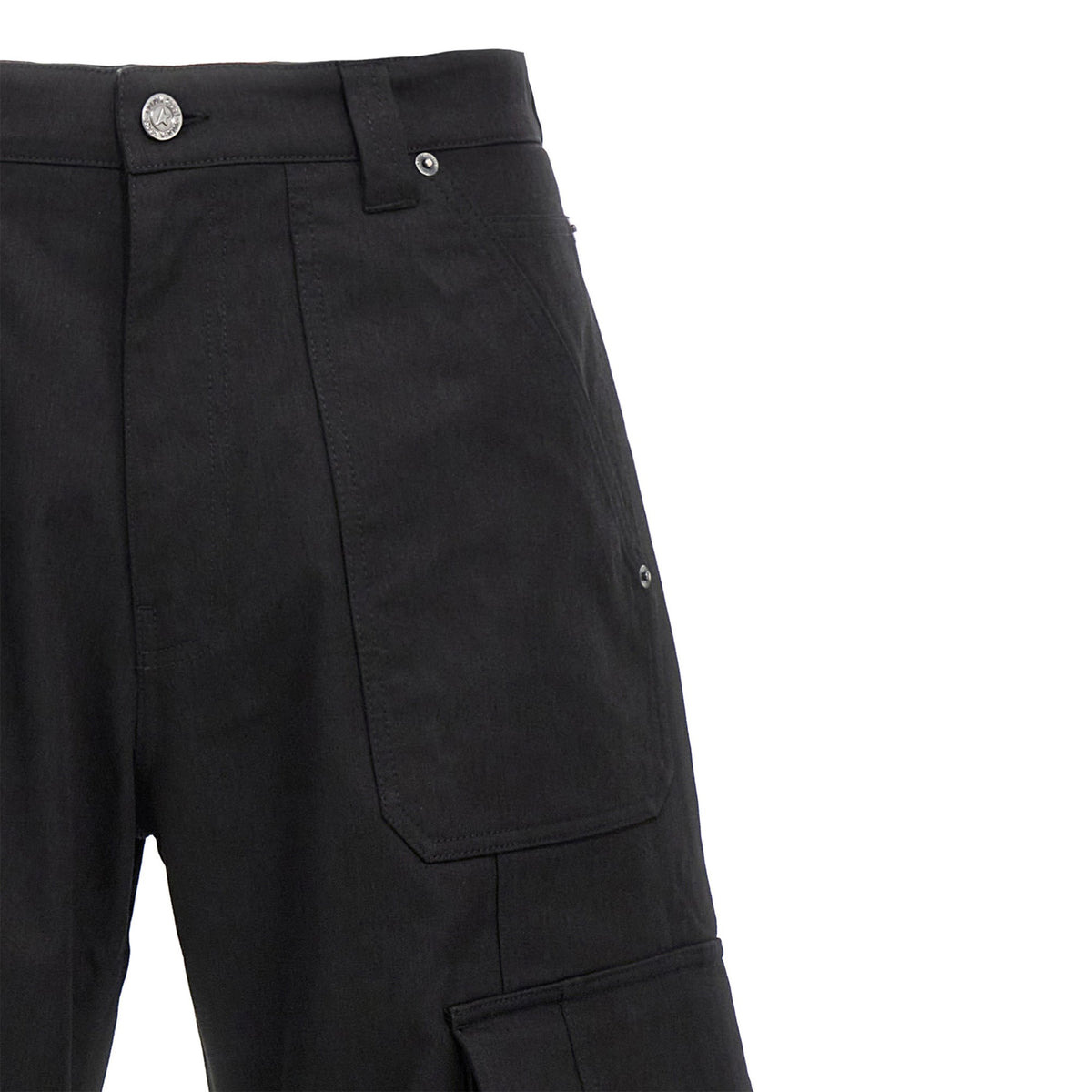 WIDE LEG CARGO PANTS (BLACK) - 3