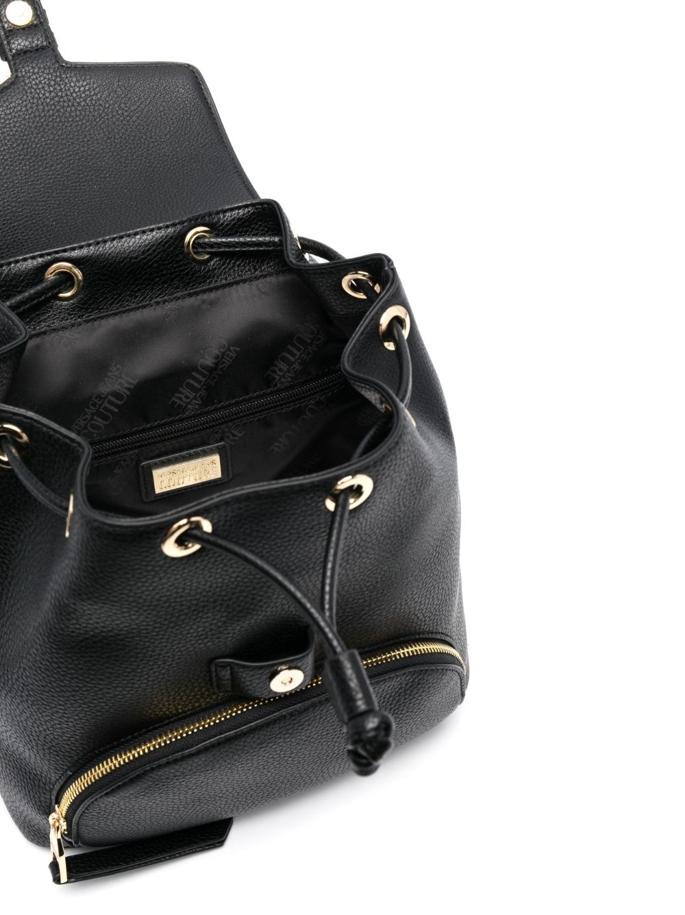 Baroque-buckle faux-leather backpack - 6