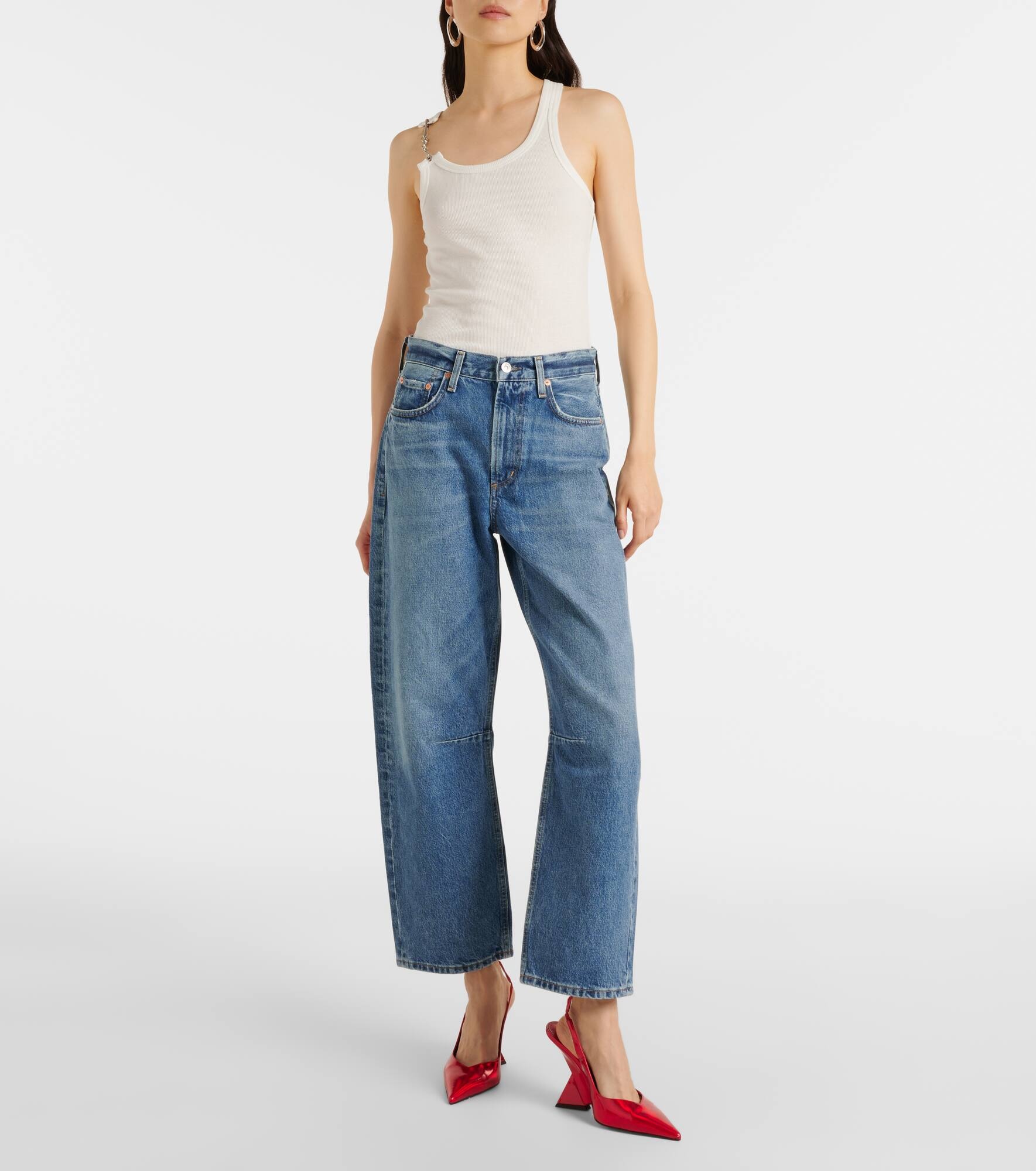 Miro high-rise cropped barrel-leg jeans - 6